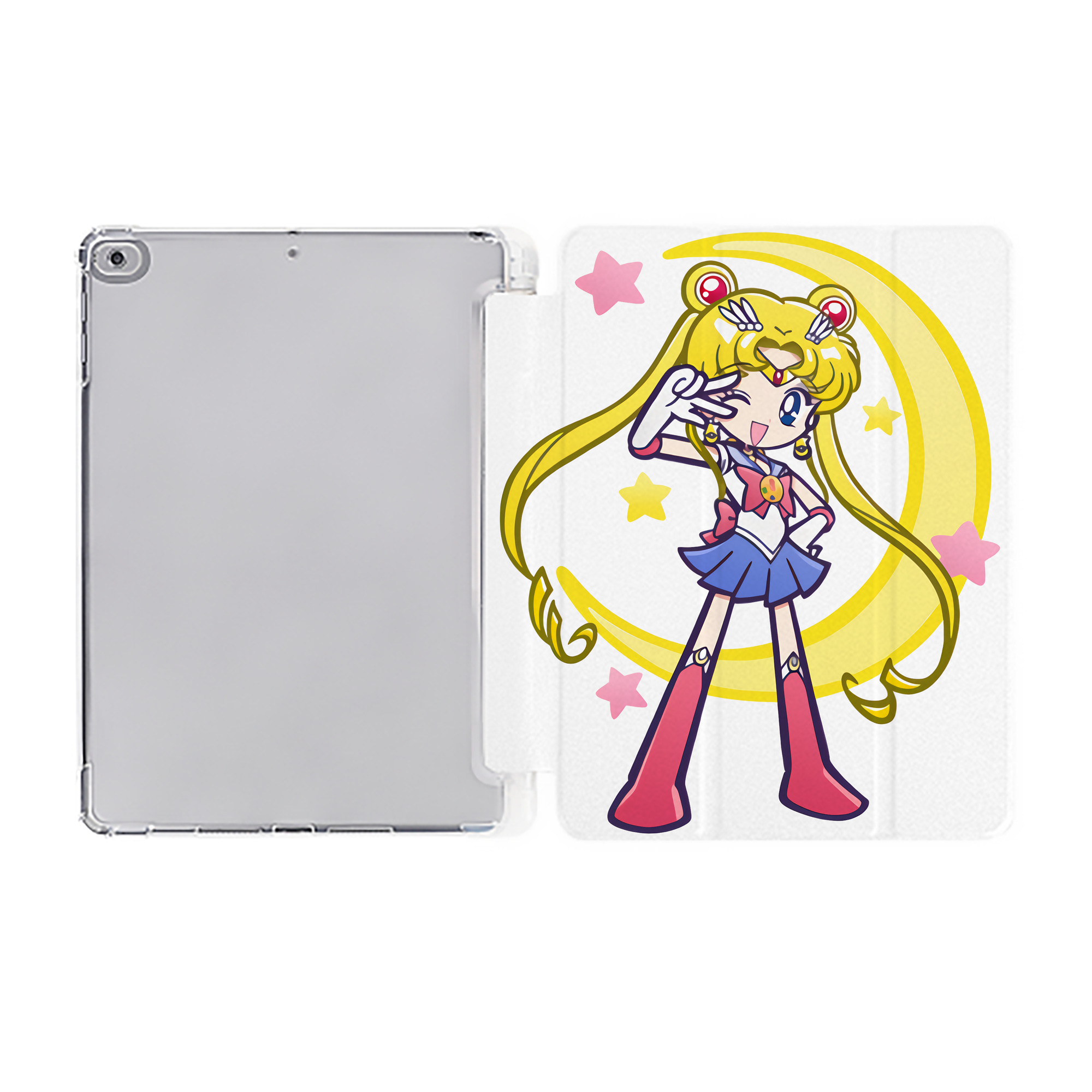 （画像用） 美少女戦士セーラームーン 月野 うさぎ つきの うさぎ Sailor Moon Tsukino Usagi IPad ケース ペン収納付き 三つ折りスタンド PUレザー×シリコン 対応機種9.5/10.5/10.9インチ